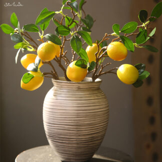 SunMade Luxury Lemon Fruit Branch with Green Leaves