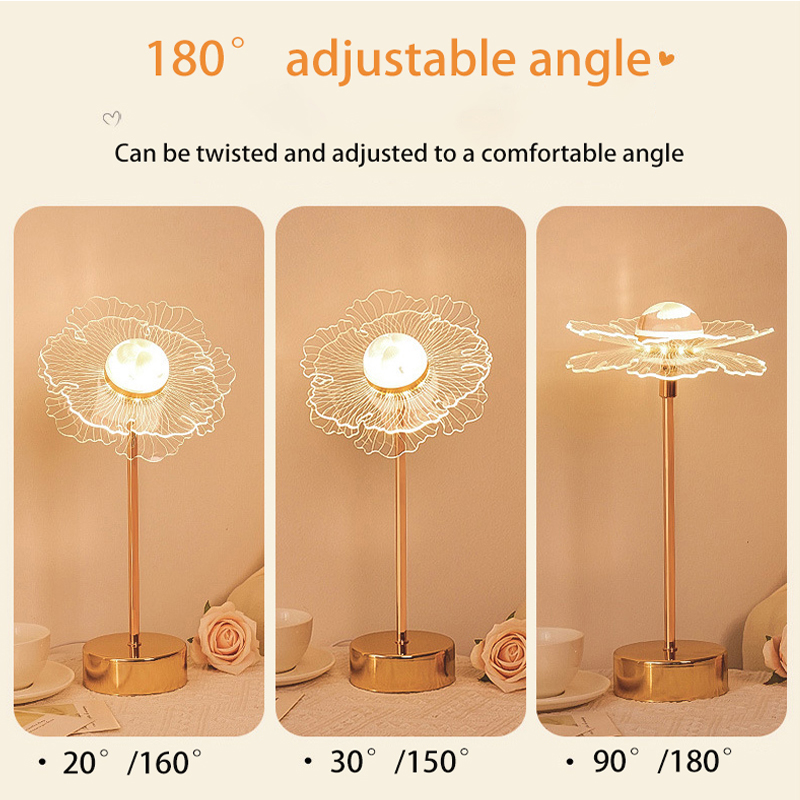 Table Lamp Retro Gold Acrylic Butterfly LED Desk Lamp - Image 2
