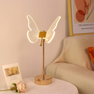 Table Lamp Retro Gold Acrylic Butterfly LED Desk Lamp
