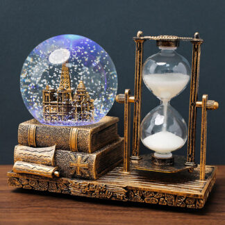 Antique Retro Tower Hourglass Crystal Ball Table Decoration