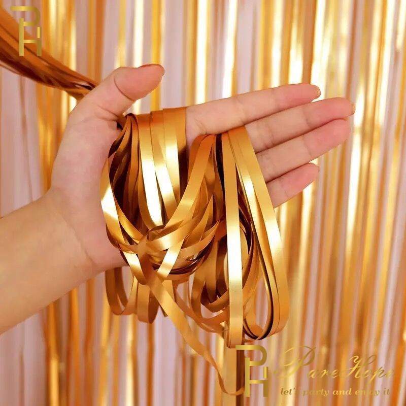 Glossy Gold Glitter Tassel Backdrop Party Decoration