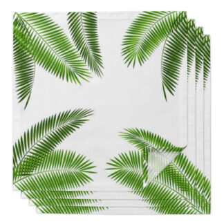 4PCS/Set Tropical Plant Leaves Cloth Table Reusable Napkins