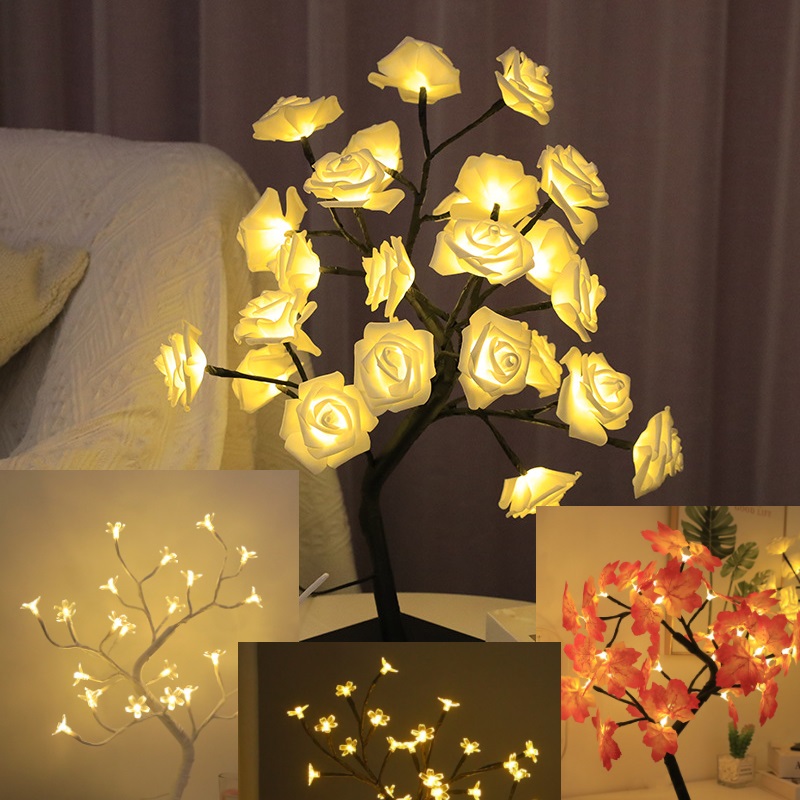 Fairy Night Light Rose Lamps LED, USB - Image 2