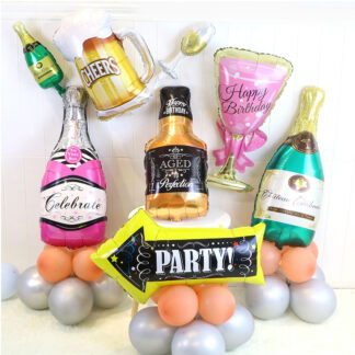 5PCS Unique Champagne Wine Beer Bottle Balloon Set for Party Decoration