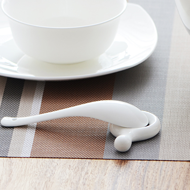 White Ceramic Spoon Chopstick Ring Holder - Image 4