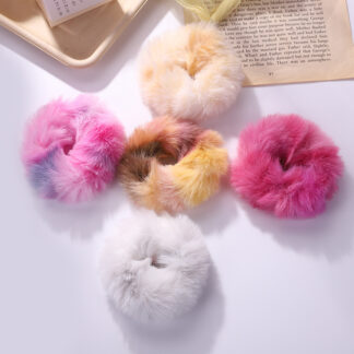 Winter Elastic Plush Scrunchie Colorful Simple Hair Rope