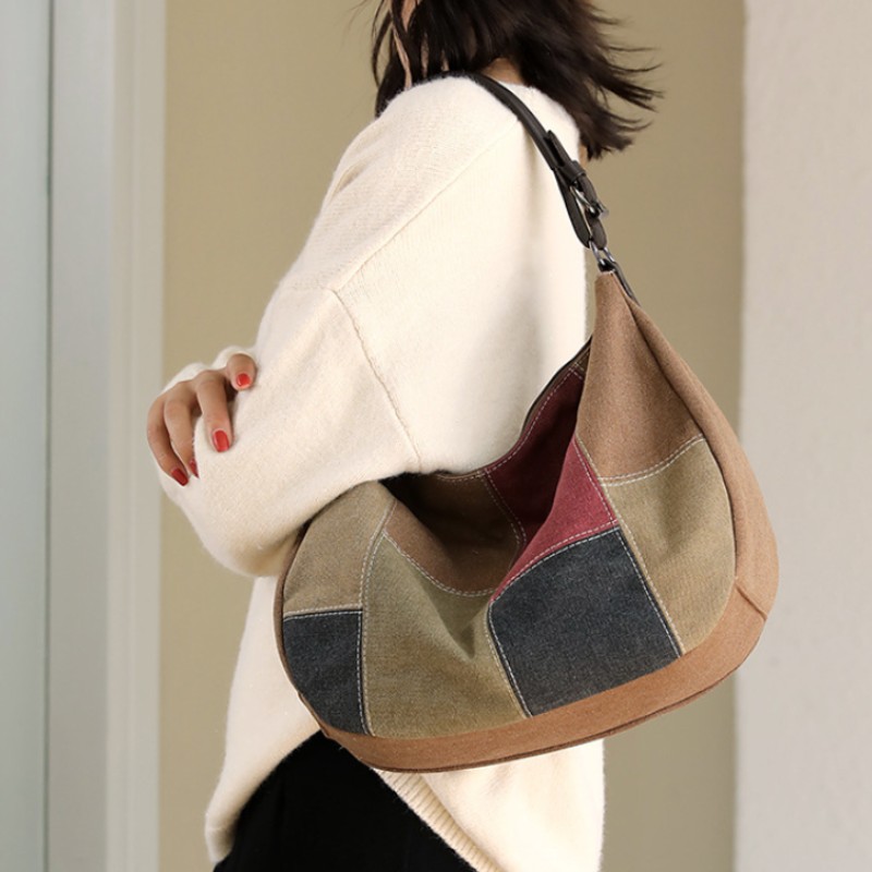 Women's Canvas Large Capacity Shoulder Tote Handbag - Image 5