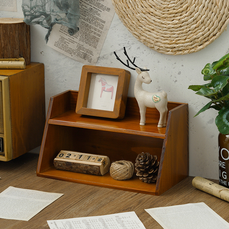 Wood Desktop Shelf Bathroom Storage Rack - Image 3