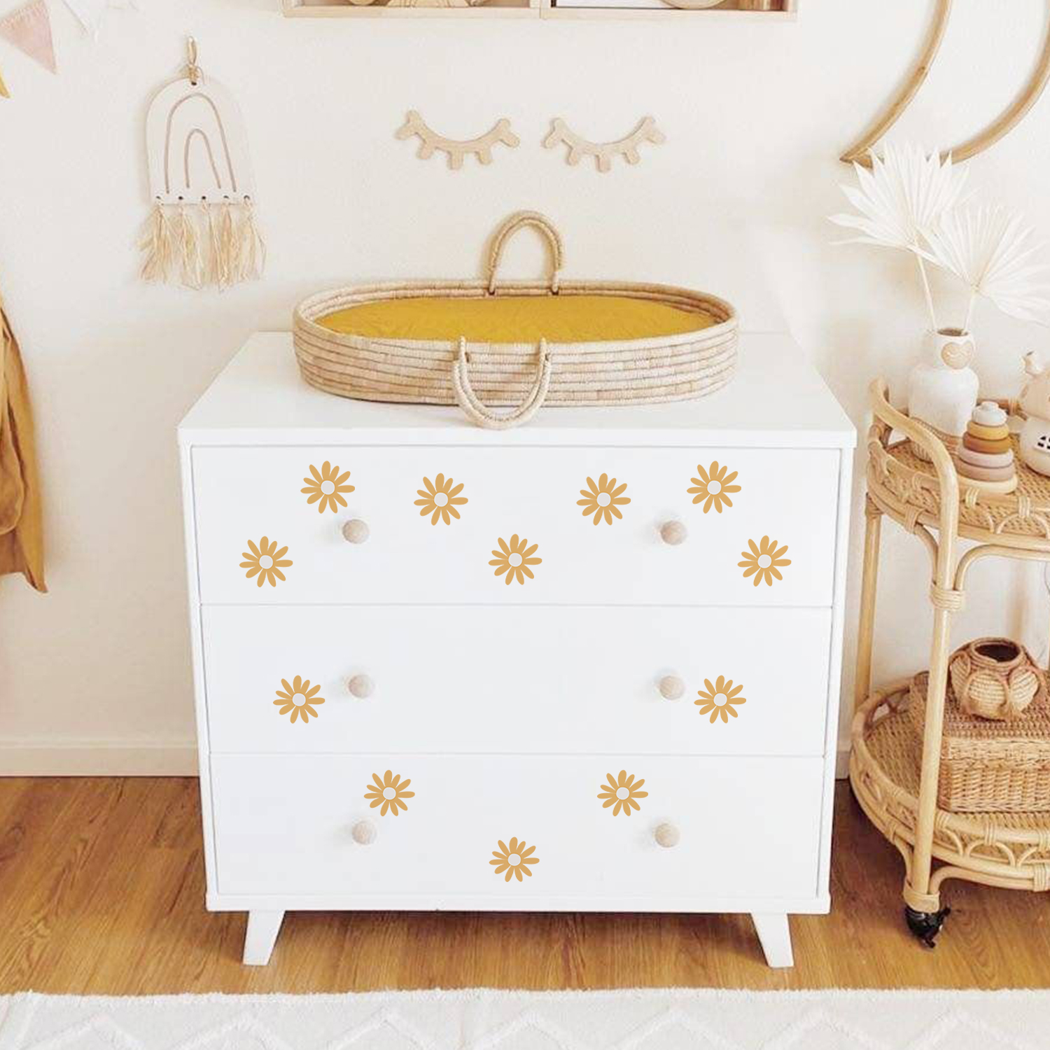 Yellow Daisy Wall Stickers for Kids Rooms - Image 3