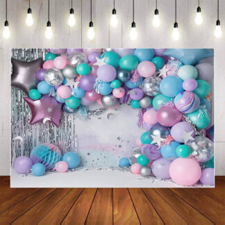 Colorful Balloon Baby Birthday Party Backdrops Photography Backgrounds