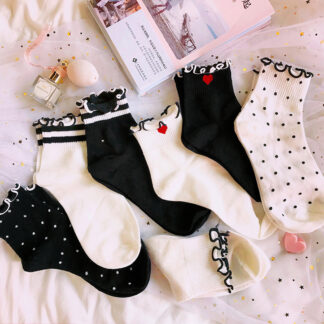 1 Pair Women Socks Cotton Heart Cute Fashion