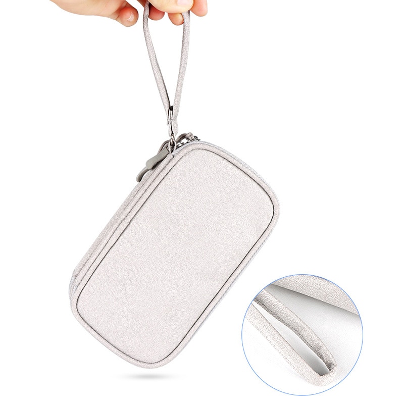 Portable Travel USB Data Cable Organizer Gray Box Bag - Image 7
