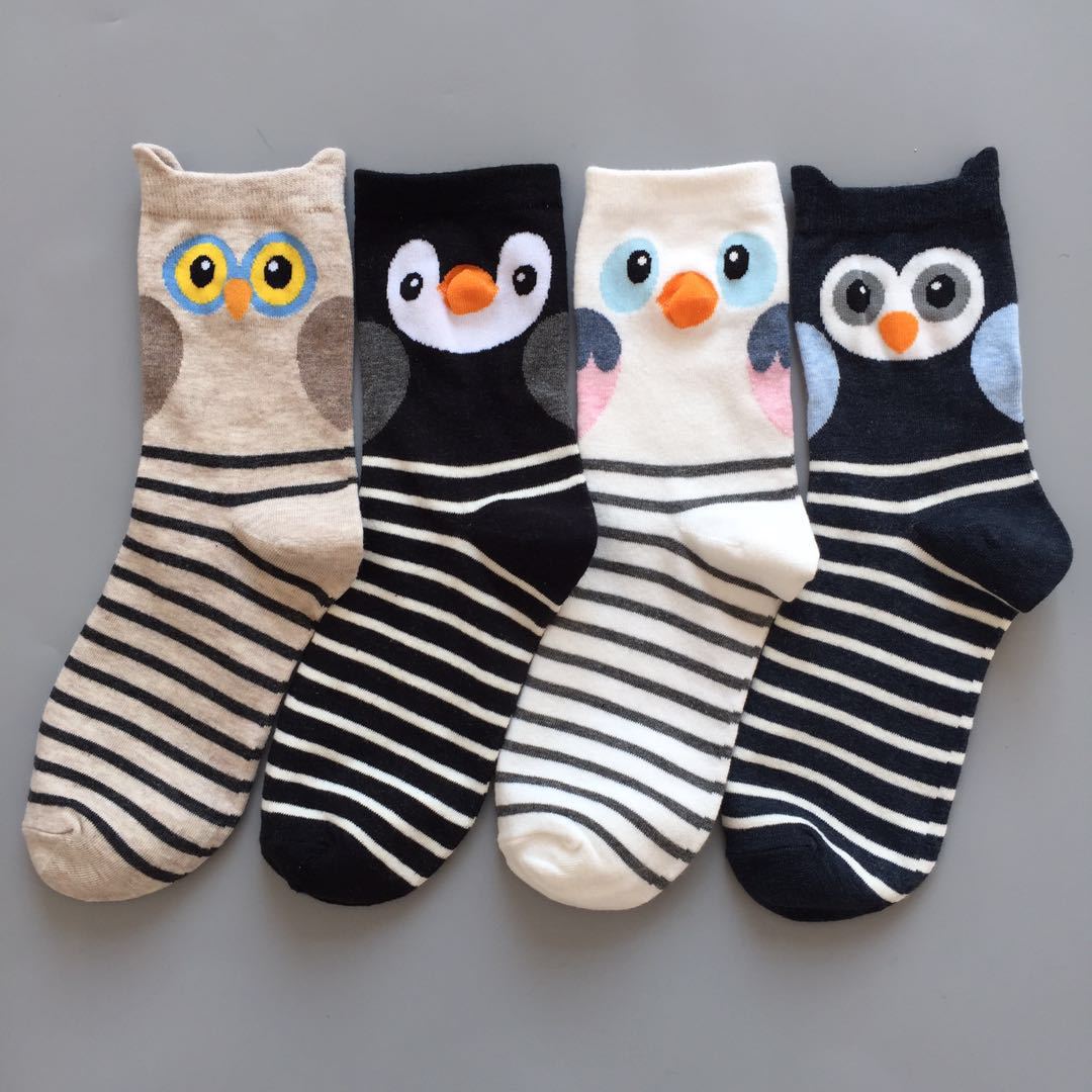 5pairs Cartoon Owl Cute Girls Sock - Image 2