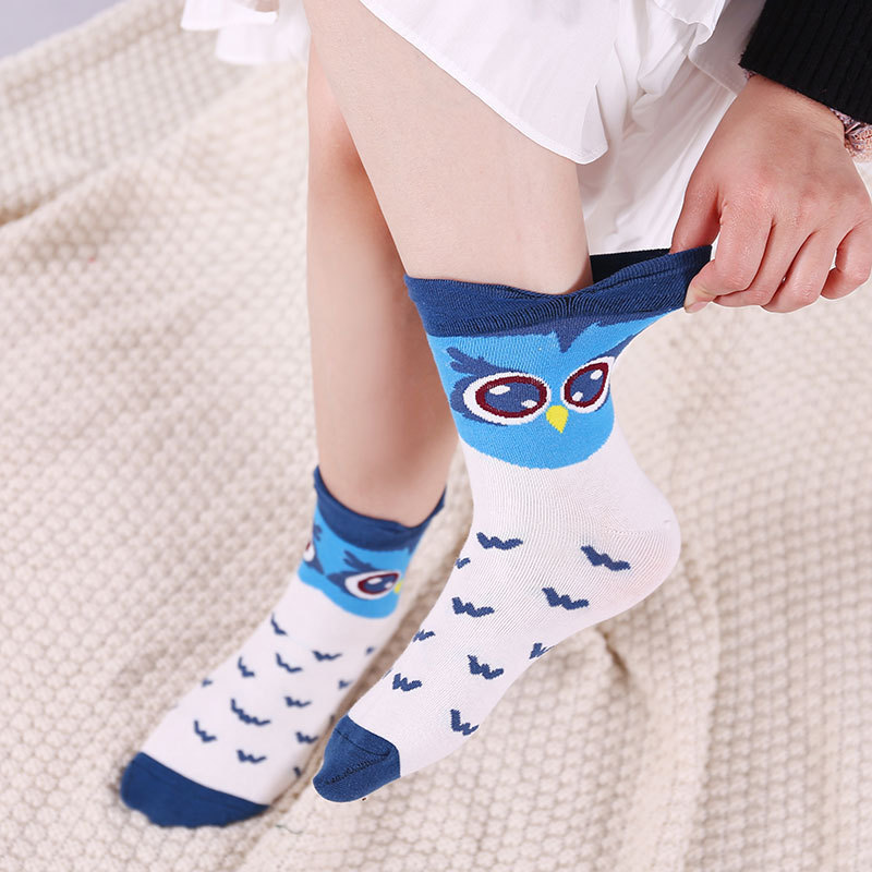 5pairs Cartoon Owl Cute Girls Sock - Image 3