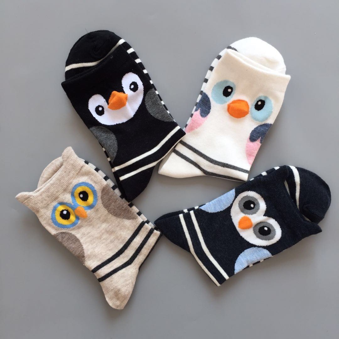 5pairs Cartoon Owl Cute Girls Sock - Image 5