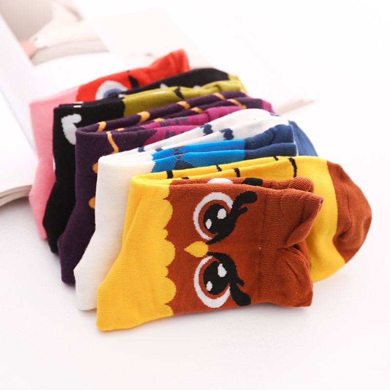 5pairs Cartoon Owl Cute Girls Sock - Image 6