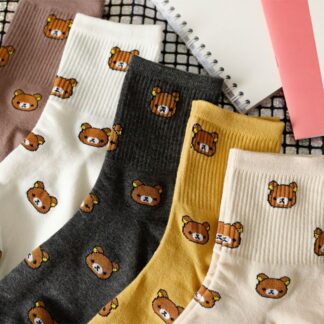 Breathable Cotton Socks Cute Bear