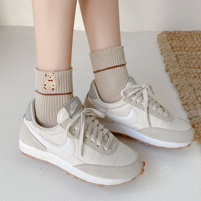 3 Pairs Lot Cartoon Cute Bear Women Cotton Socks - Image 5