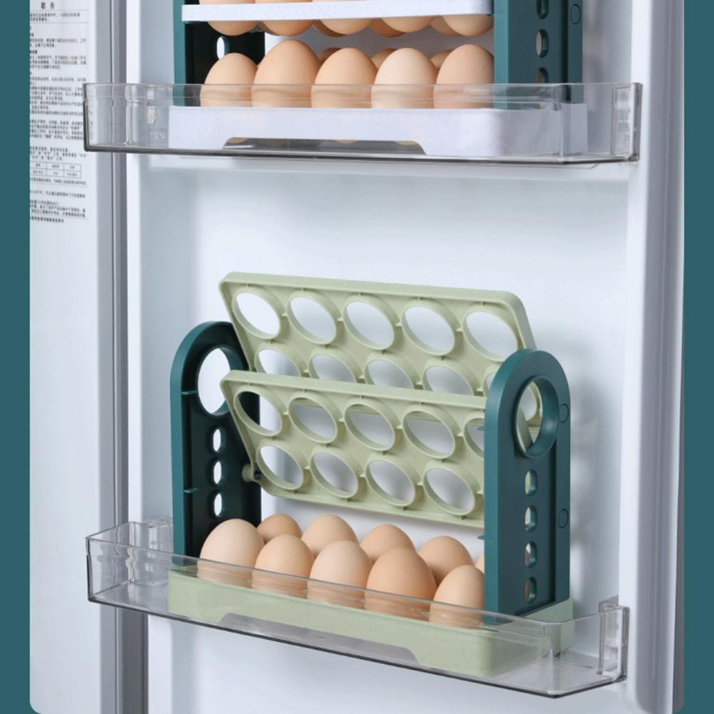 30 Grids Refrigerator Egg Storage Box Rotating Fridge Egg Holder - Image 4