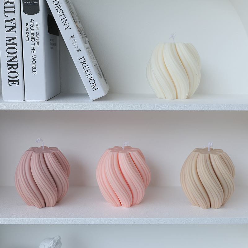 4PCS 3D Unique Swirl Aromatic Scented Candles Home Decorative - Image 2