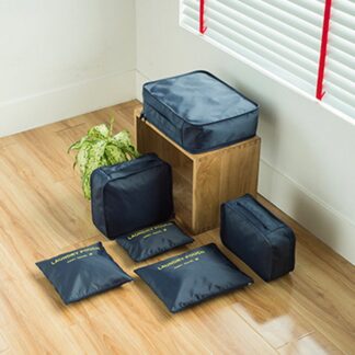 6PCS Navy Waterproof Travel Organizer Clothes Storage Bags