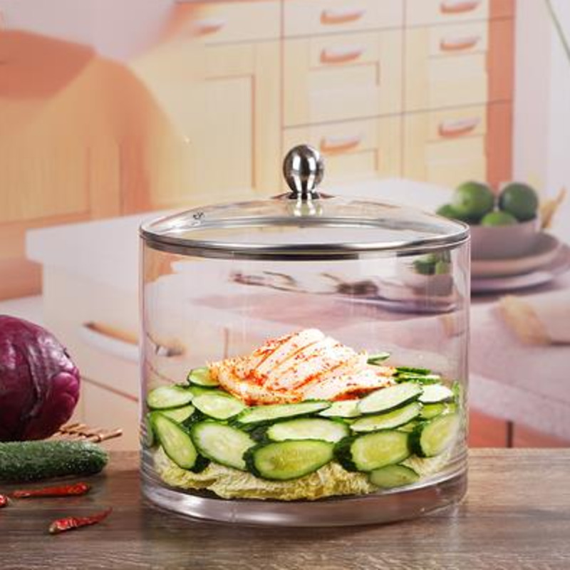 Big Mouth Thick Pickles Glass Jar With Lid Kitchen Pickles Jar - Image 3