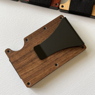 Genuine Wood Slim Card Holder Money Clip