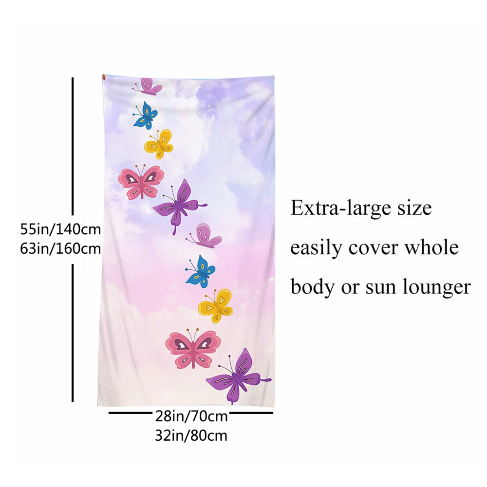 80X160cm Cartoon Smile Microfiber Quick Absorbent Extra Large Bath Towel - Image 2
