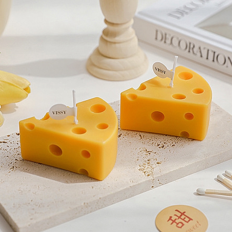 2PCS Kawaii Cheese Scented Aromatic Candle Creative Decorative