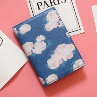 Cloud Pattern PU Passport Protector, Blue