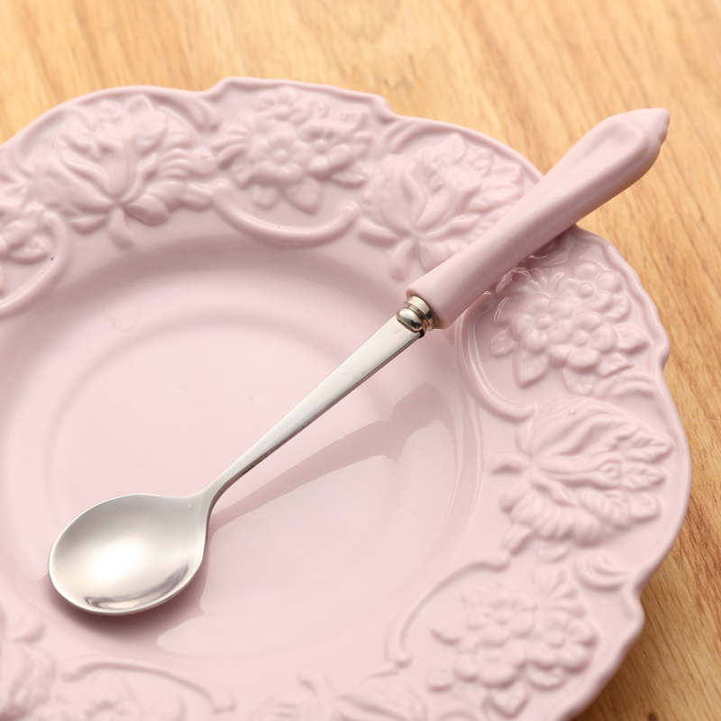 Elegant Pink European Princess Ceramic Tea Cup Saucer Spoon Set - Image 4