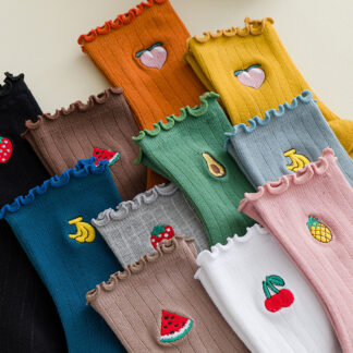 Cartoon Fruit Socks Colorful Cotton Socks
