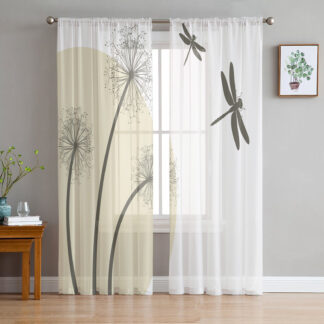 Dandelion Dragonfly Sheer Curtains Window Curtains