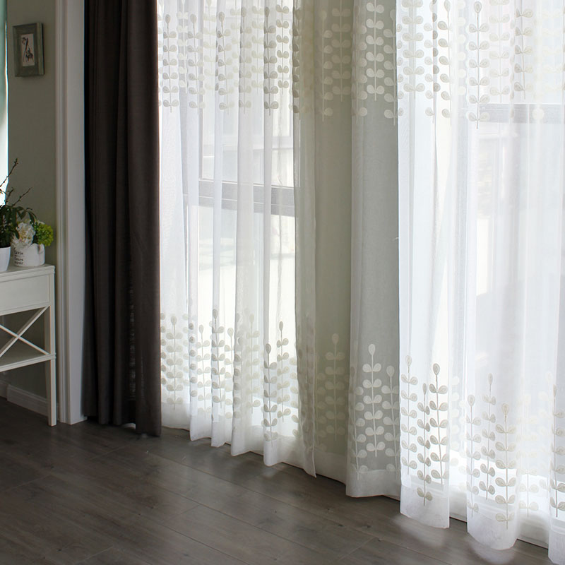 White Tulle Window Curtains For Living Room - Image 2