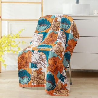 80*160CM Cartoon Floral Five-layer Gauze  Cotton Big Bath Towels