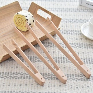 Natural Wood Pastry Clamp Multipurpose Serving Tongs