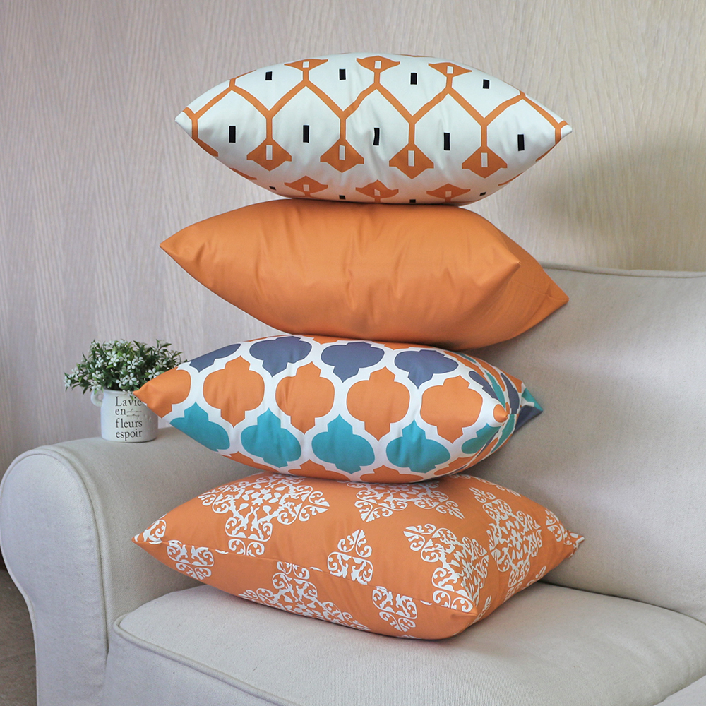 4PCS 45cm Waterproof Outdoor Cushion Cover for Home Decors Set