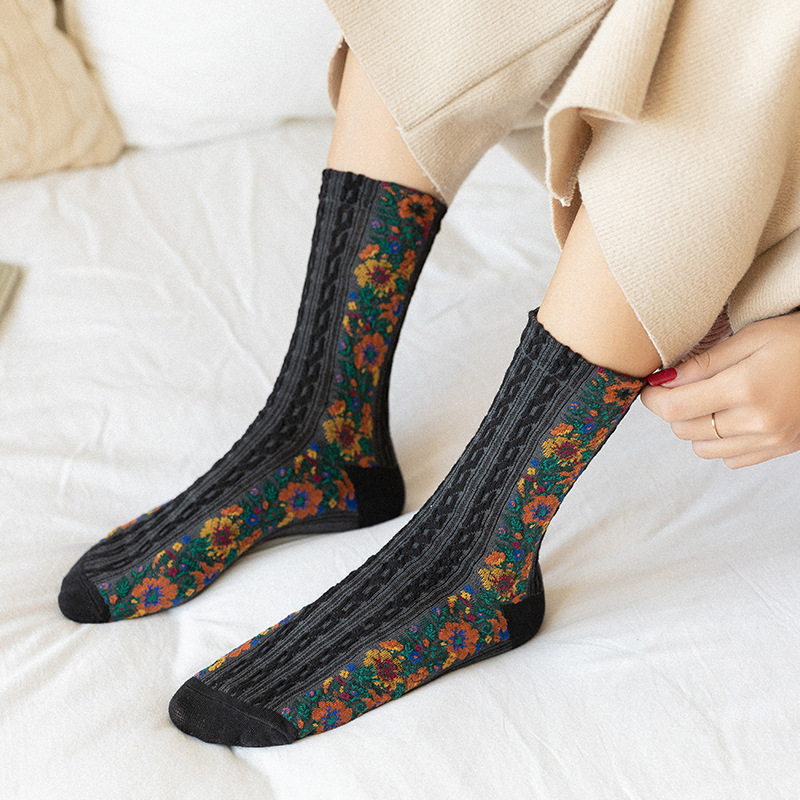 Flower Socks Fashion Retro College Style Lovely Girl - Image 6