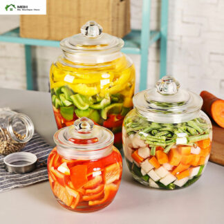 Glass Bottle Sealed Jar with Lid Household Pickled Sauerkraut Pickle Jar