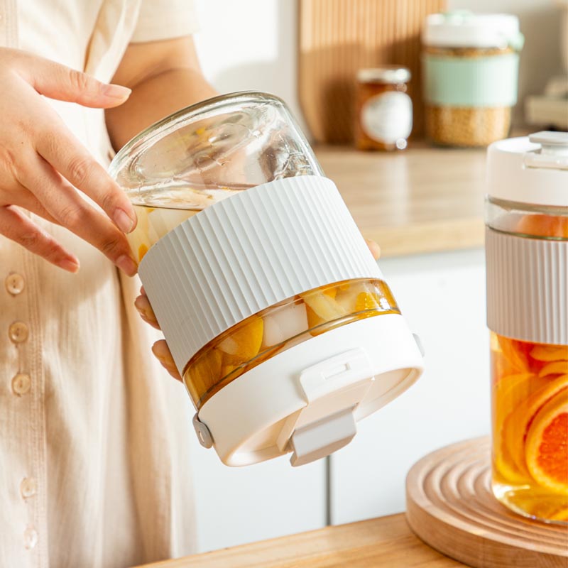Glass Fermenting Jar With Sealed Lid, Glass Kimchi Pot, Pickling Crock, Food Storage Container - Image 6