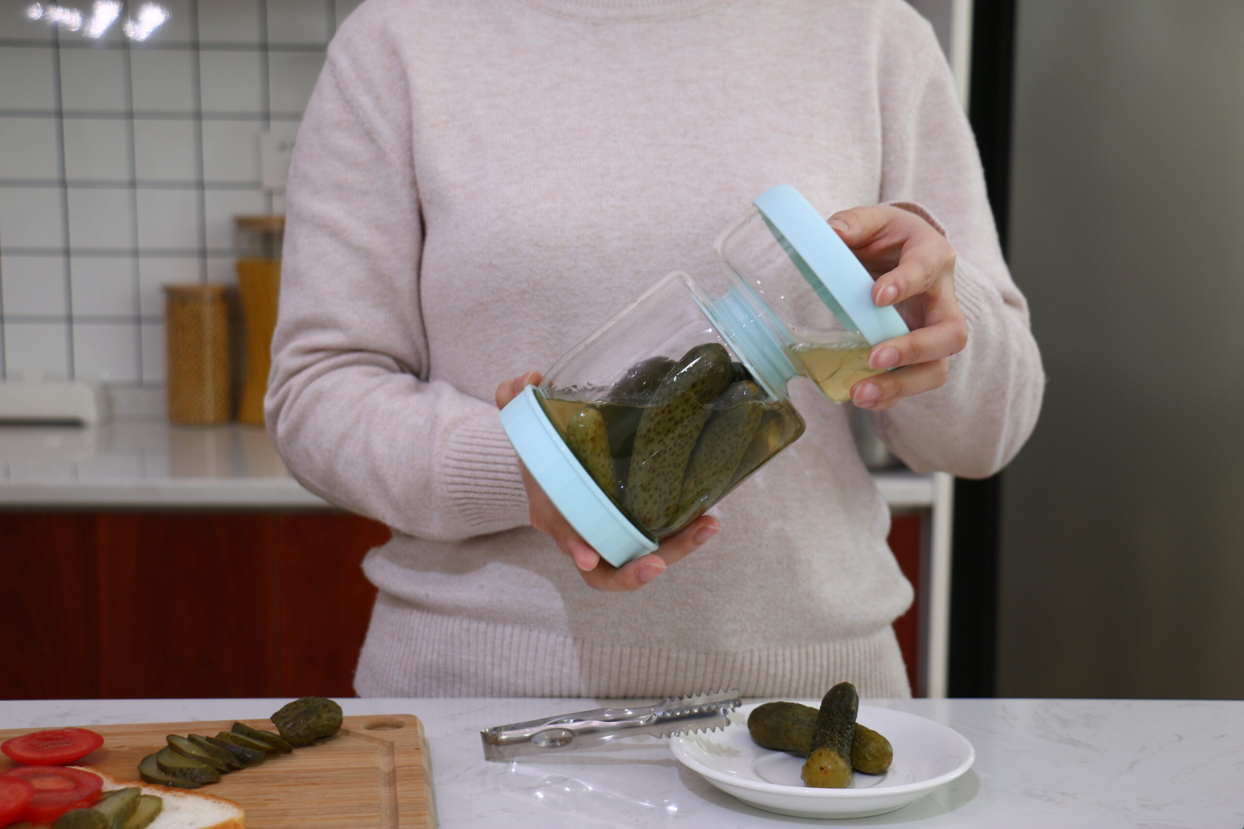 Glass Kimchi Jar Food Bottle Storage Kitchen Organizer - Image 6