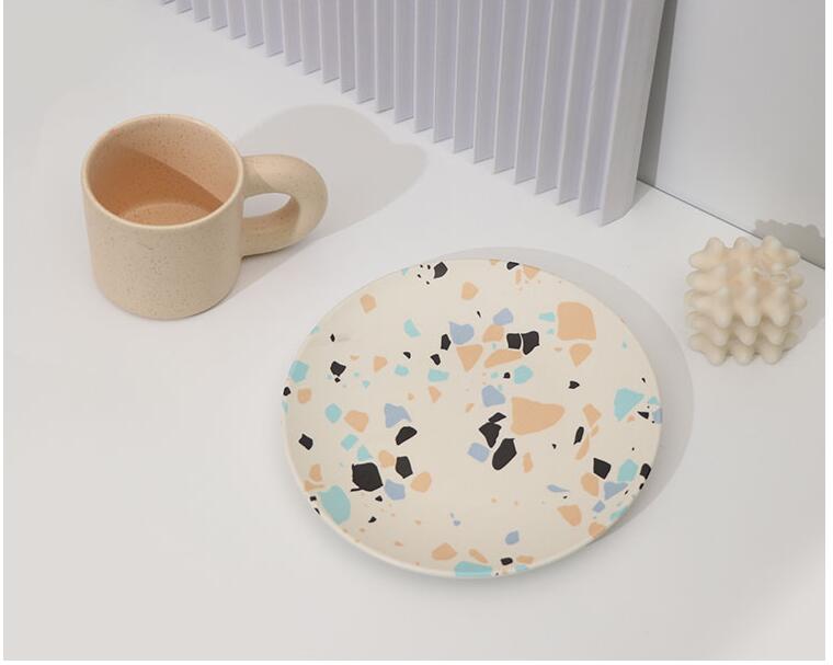 4PCS/Set Nordic Style Hand-Painted Bamboo Fiber Plate Kitchen Supplies - Image 5