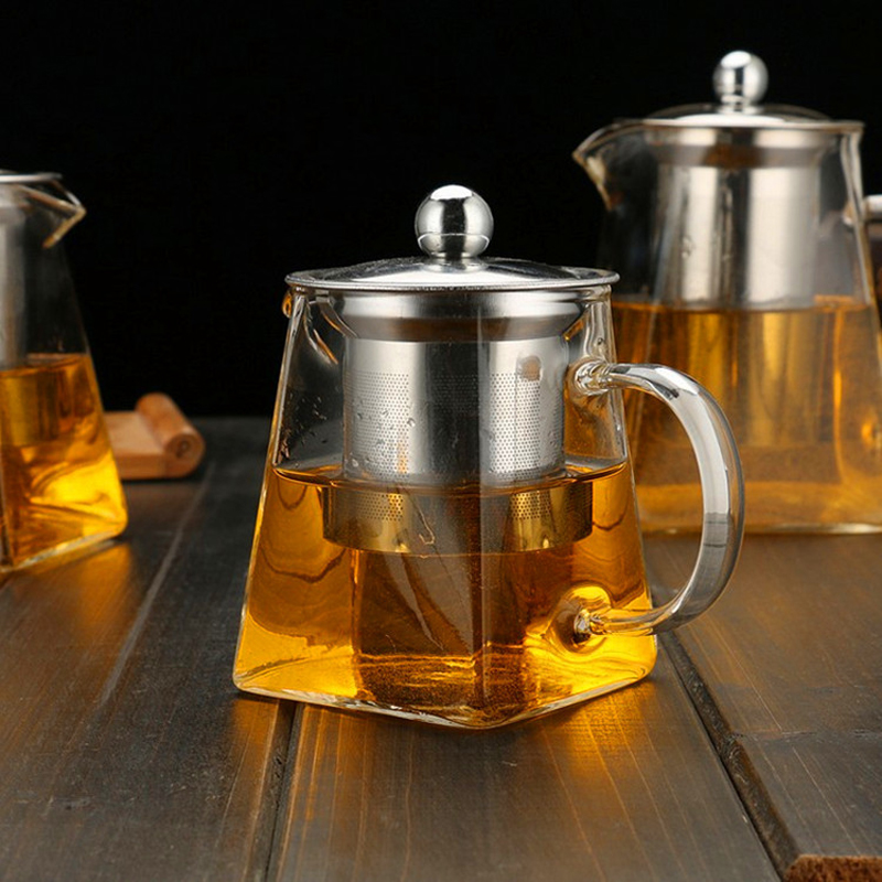 Heat Resistant Glass Teapot with Stainless Steel Infuser - Image 2