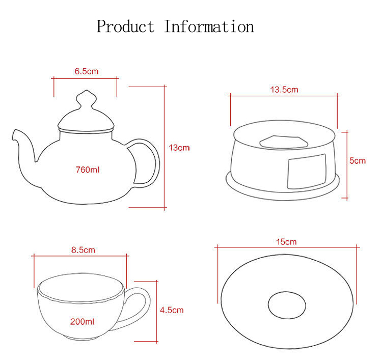 European-style Glass Flower Teapot & Tea Cup Set - Image 4