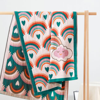 80*160CM Cartoon Rainbow High Quality Soft Cotton Five-layer Gauze Bath Towel