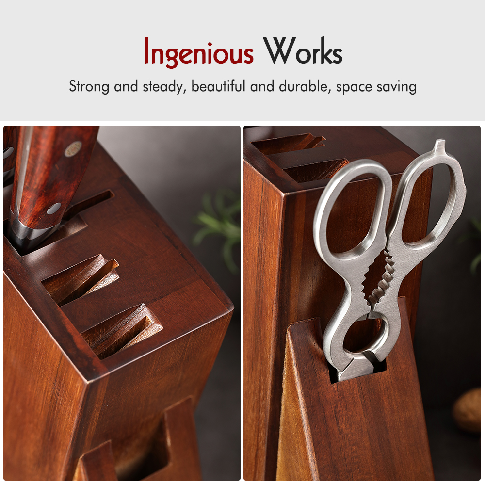 Six Hole Wooden Knife Holder Kitchen Accessories - Image 4