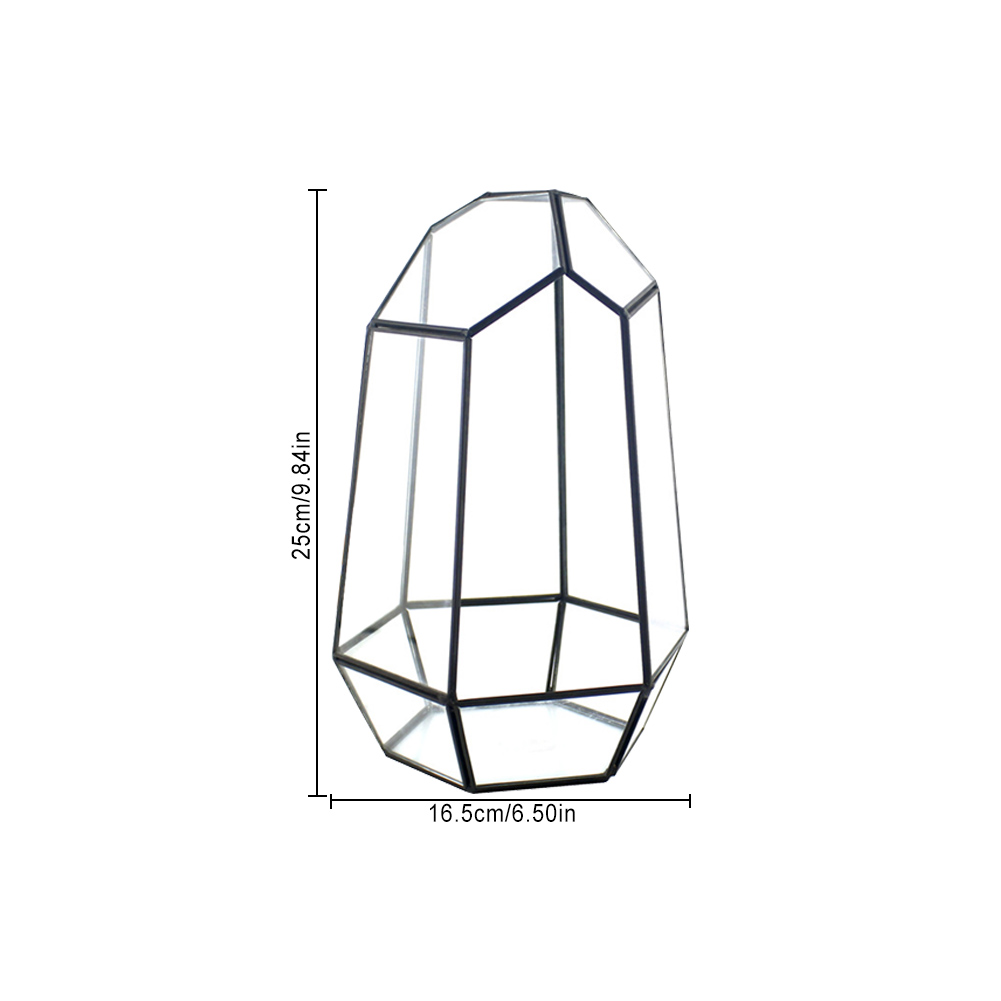 Closed Irregular Geometric Glass Terrarium Plant Pot with Door - Image 6