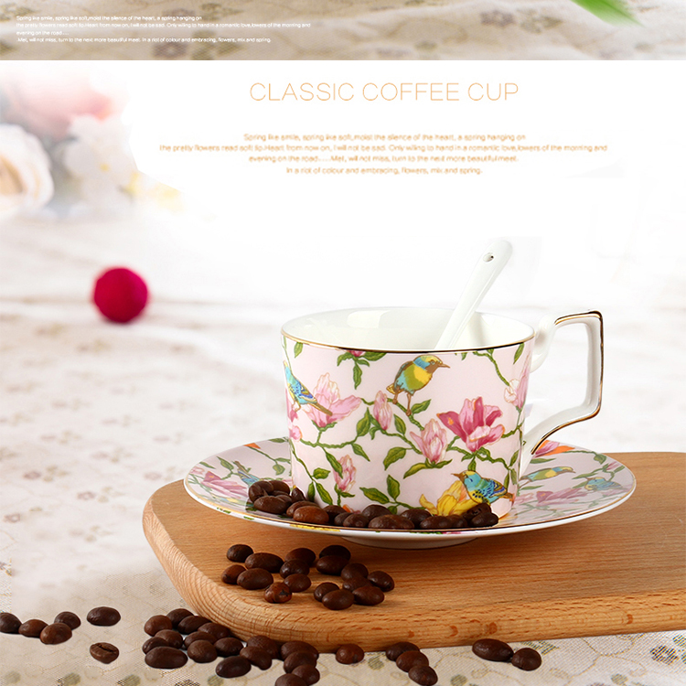 270ML Elegant European Large Capacity Ceramic Tea Cup and Saucer Set - Image 2