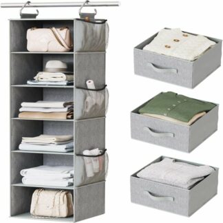 Hanging Shelf Organizer with 3 Removable Drawers