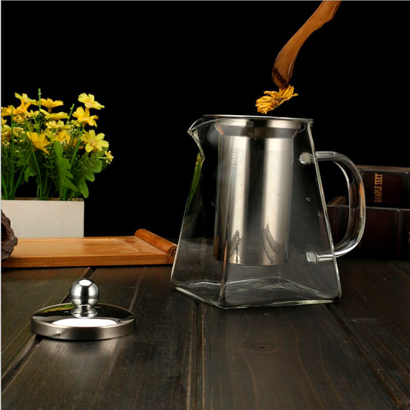 Heat Resistant Glass Teapot with Stainless Steel Infuser - Image 5